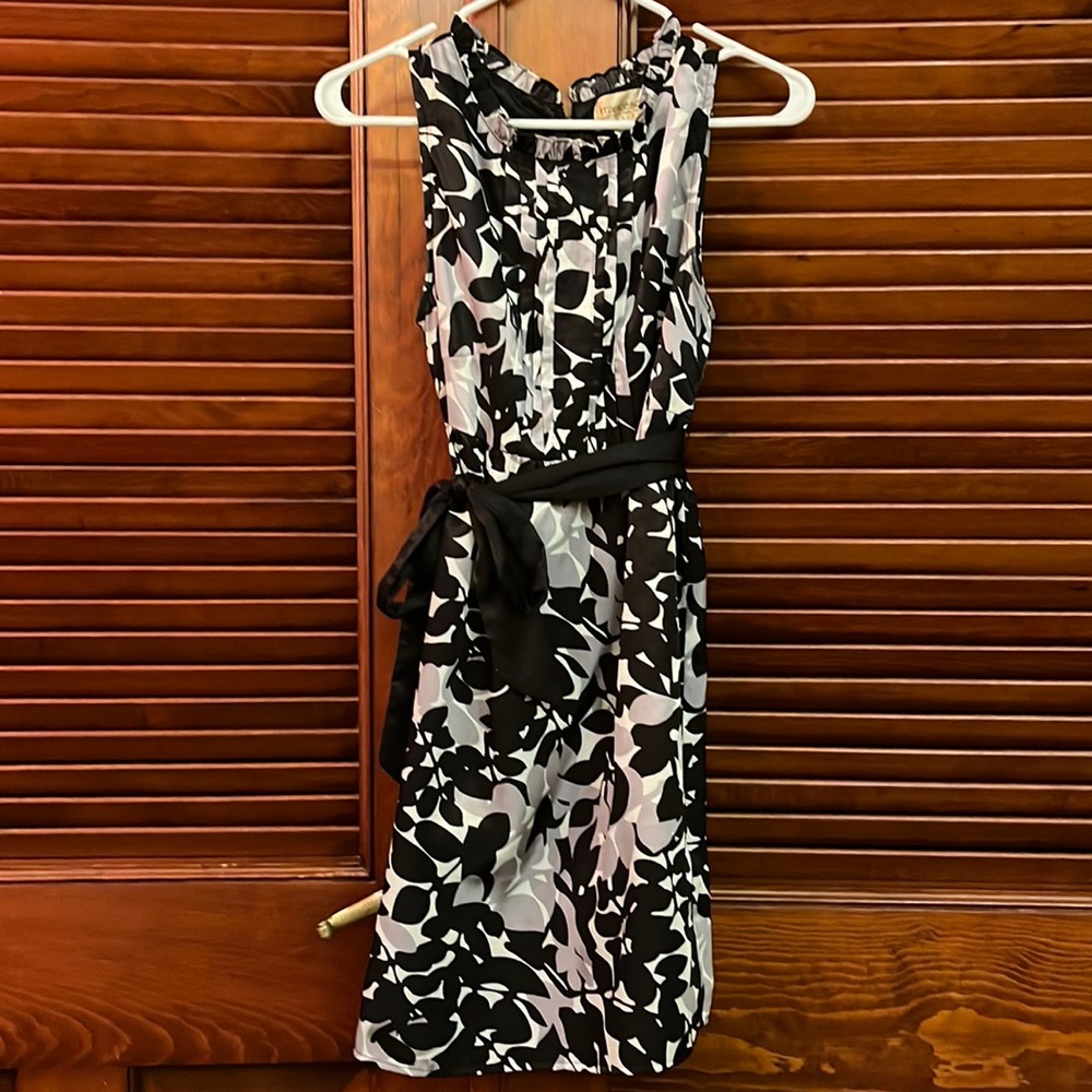 Black and Grey Floral Print Francesca’s Collections Dress